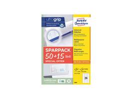 AVERY ZWECKFORM 6605 Etiketten Universal, 70 x 37 mm, 50 + 15 Blatt