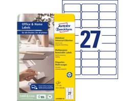 AVERY ZWECKFORM L4737REV-10 Etiketten, 63.5 x 29.6 mm, 10 Blatt