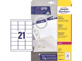 AVERY ZWECKFORM L7160-40 Adressetiketten, 63.5 x 38.1 mm, 40 Blatt