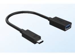 Adaptateur Digipower USB-C avec boîtier en aluminium, 15cm - noir