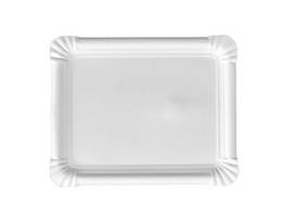 Assiette à saucisse en carton, blanche, 16.5x20 cm