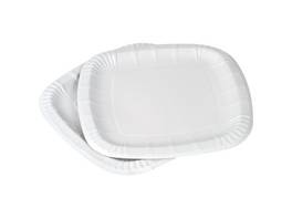 Assiettes jetables carrées, 100 pièces