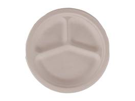 Assiettes jetables rondes, à 3 compartiments, 50 pièces