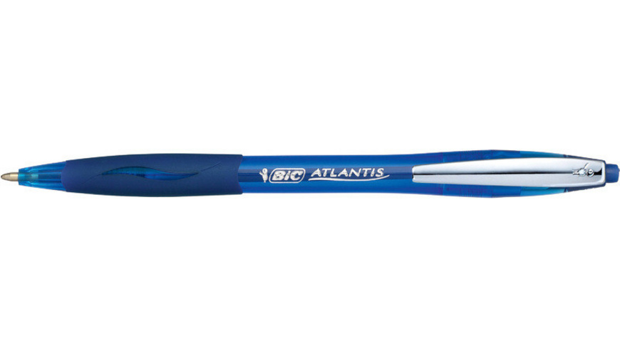 Bic Atlantis Premium - Penna 1.0 mm, Blu, Pacco da 12