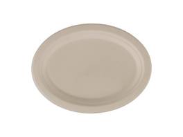 Bagasse Teller, weiss, oval, 260 × 200 mm