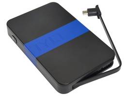 Batterie TYLT 3000mAh avec 2x 1.0A et port USB supplémentaire - noir / bleu