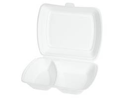 Boîte repas à 2 compartiments rectangulaire 750 ml, 125 pièces