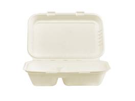 Boîte repas à 2 compartiments rectangulaire 770 ml, 250 pièces