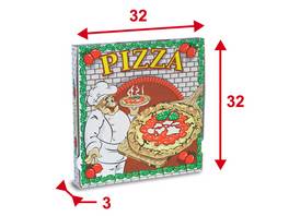 Boîtes à pizza 32x32x3cm, modèle Americano, qualité KBMKB