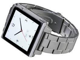 Bracelet de montre HEX de haute qualité en acier fin pour iPod Nano 6G - argent