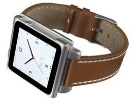 Bracelet de montre en cuir de haute qualité HEX pour iPod nano 6G - British Tan