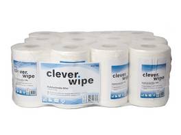 CLEVER WIPE Papierwischtücher Mini 2-lagig, 12 Rollen