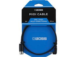 Câble MIDI Boss avec fiche jack TRS 3,5 mm coudée et DIN 5 broches