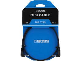 Câble MIDI Boss avec fiches jack TRS 3,5 mm coudées, 60 cm