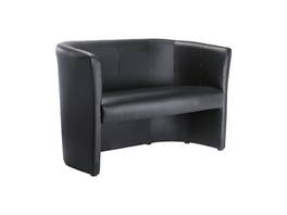 Canapé club-sofa en simili cuir noir ( option cuir )