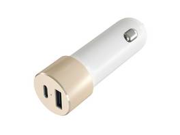 Chargeur USB Double Argent-Blanc