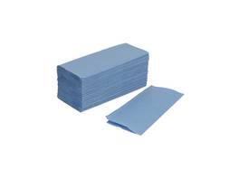 EDELWEISS Essuie-mains en papier Ultra pliage en V, 2 couches, bleu