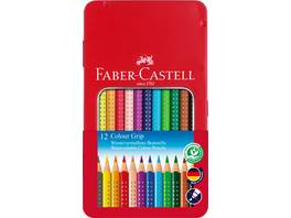 FABER-CASTELL Farbstifte Colour Grip12 Farben Metalletui