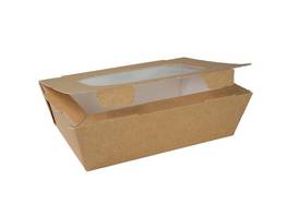 Food-to-go box large mit Deckel und Fenster, 1000 ml