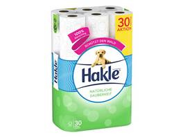 HAKLE WC-Papier Natürliche Sauberkeit 3-lagig, 30 Rollen