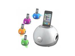 Haut-parleur stéréo à changement de couleur iHome LED avec caisson de basses passif pour iPod et