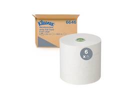 KLEENEX Rouleaux d'essuie-mains en papier E-roll 1 couche, 6 rouleaux