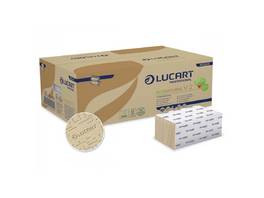 LUCART Essuie-mains en papier EcoNatural V2 pliage V, 2 couches, havane