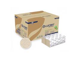 LUCART Essuie-mains en papier EcoNatural pliage Z, 2 couches, havane