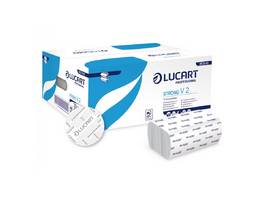 LUCART Essuie-mains en papier Strong V2 pliage V, 2 couches, blanc