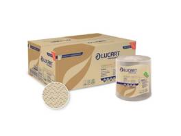 LUCART Rouleaux d'essuie-mains en papier EcoNatural ID 2 couches, 6 rouleaux