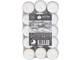 MÜLLER Bougies chauffe-plat Premium-Quality Flatpack 30 pièces