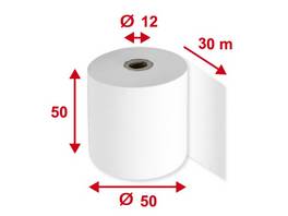 Rouleaux thermiques 50 mm x 30 m, 50 pièces