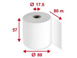 Rouleaux thermiques 57 mm x 80 m, 5 pièces