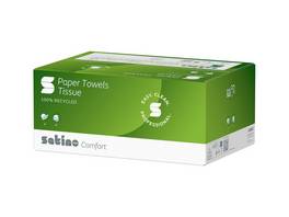 SATINO Essuie-mains en papier Comfort pilage C, 2 couches, extra-blanc