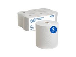 SCOTT Rouleaux d'essuie-mains en papier 1 couche, 6 rouleaux