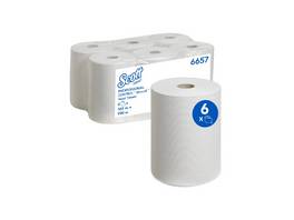 SCOTT Rouleaux d'essuie-mains en papier Control Slimroll 1 couche, 6 rouleaux