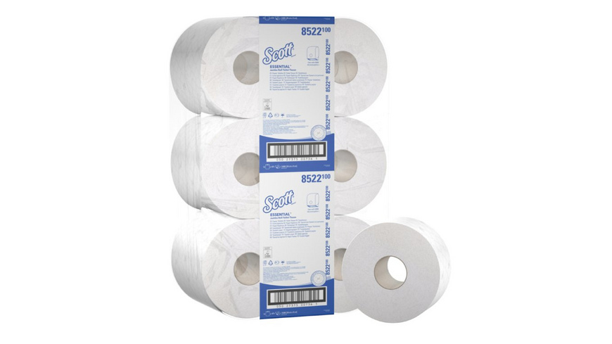 Bad Waschraum Papier 12 Mini Jumbo Toilettenrollen 2-lagig – 150 M Seidenpapier, Perfekt Für Bad & Waschraum Möbelrollen Klein Gummi
