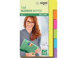 SIGEL Kleberegister Tab Marker Notes 6 x 7 Blatt