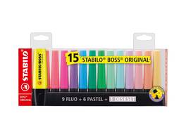 STABILO BOSS Original 2-5 mm - Tischset 15 Stück
