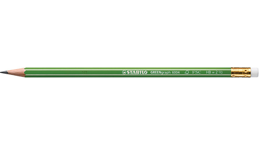 STABILO GREENgraph Bleistift 12er Pack - Umweltfreundlich HB Mit Radierer