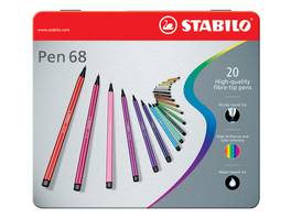STABILO Fasermaler Pen 68 1 mm - Set, 20 Farben