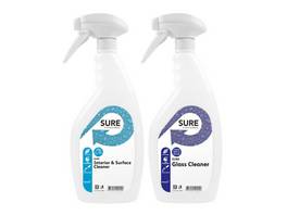 SURE Sprühflaschen Glass / Interior & Surface Cleaner leer 6 Stück