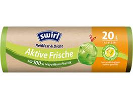 SWIRL Sacs poubelle anti-odeurs Fraîcheur Active 20 L, 12 pièces