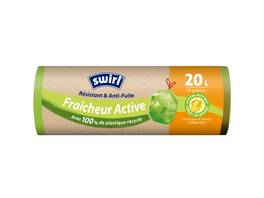 SWIRL Sacs poubelle anti-odeurs Fraîcheur Active 20 L, 12 pièces