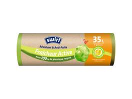 SWIRL Sacs poubelle anti-odeurs Fraîcheur Active 35 L, 9 pièces