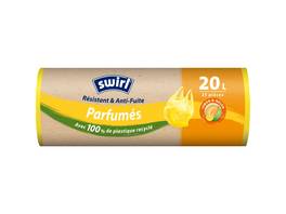 SWIRL Sacs poubelle parfumé Citron-Melon 20 L, 25 pièces