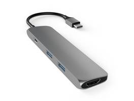 Satechi Slim Adaptateur Multiport USB-C en aluminium avec fonction de charge
