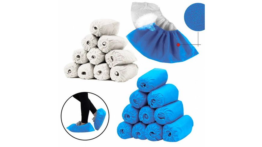 Behrend Einweg-Schuhüberzüge, PE, Gummizug, Blau, 10 St