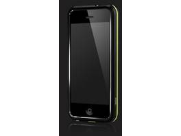 Suite. Coque bumper de haute qualité pour iPhone 5 / 5S / SE Noir / Jaune fluo