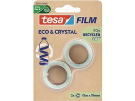 TESA Tesafilm Eco&Crystal Klebeband 10m x 19mm, 2 Stk.